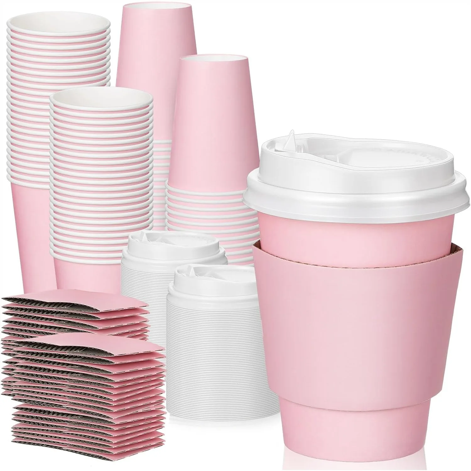 100 Pcs 12 oz Disposable Coffee Cups with Lids and Sleeves Bulk, Insulated Hot Chocolate Paper Cup for Hot and Cold Drinks
100 Pcs 12 oz Disposable Coffee Cups with Lids and Sleeves Bulk, Insulated Hot Chocolate Paper Cup for Hot and Cold Drinks