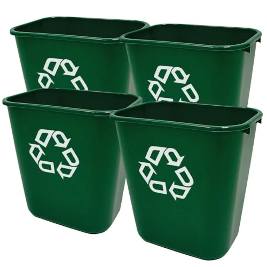 Commercial Products 4 Pack Resin Deskside Recycling Can, 7-Gallon, Green Recycling Symbol, Plastic, for Bedroom/Bathroom/Office
Commercial Products 4 Pack Resin Deskside Recycling Can, 7-Gallon, Green Recycling Symbol, Plastic, for Bedroom/Bathroom/Office