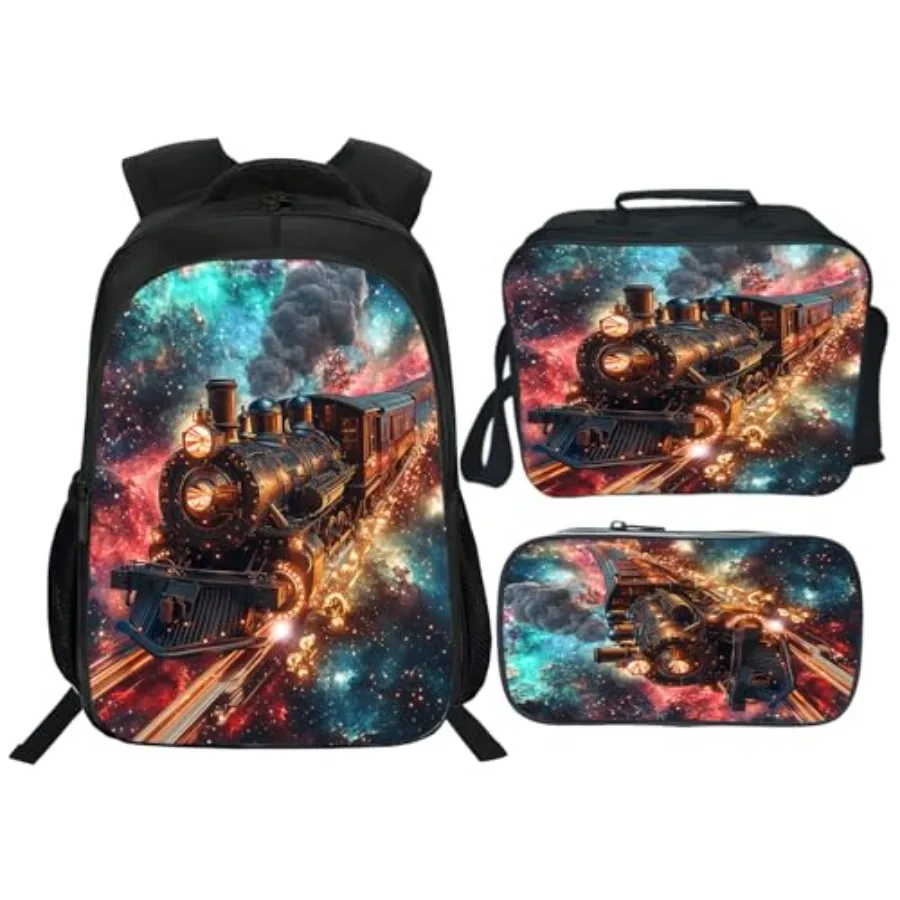 Outer Space Train Backpack Galaxy Steam Engine Schoolbag with Lunch Box Bag Pencil Bag 3pcs Bookbag Sets for Boys Girls
Outer Space Train Backpack Galaxy Steam Engine Schoolbag with Lunch Box Bag Pencil Bag 3pcs Bookbag Sets for Boys Girls