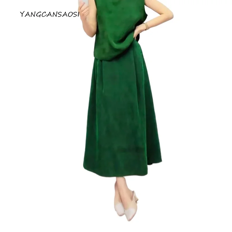 Women's Fashion Autumn Clothing 100% Natural Mulberry Silk Gambiered Guangdong Gauze Retro Elastic Waist Large Swing Skirt
Women's Fashion Autumn Clothing 100% Natural Mulberry Silk Gambiered Guangdong Gauze Retro Elastic Waist Large Swing Skirt