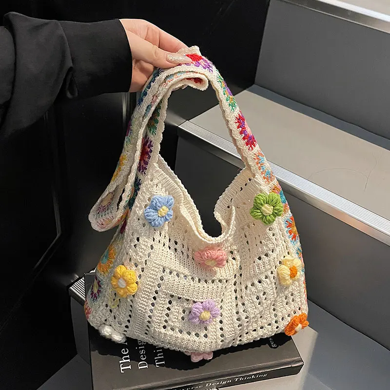 Handwoven Floral Knitted Large Capaci Casual oulder Bag for Vaion Beach Holiday Hollow out Crossbody Bag Women
Handwoven Floral Knitted Large Capaci Casual oulder Bag for Vaion Beach Holiday Hollow out Crossbody Bag Women
