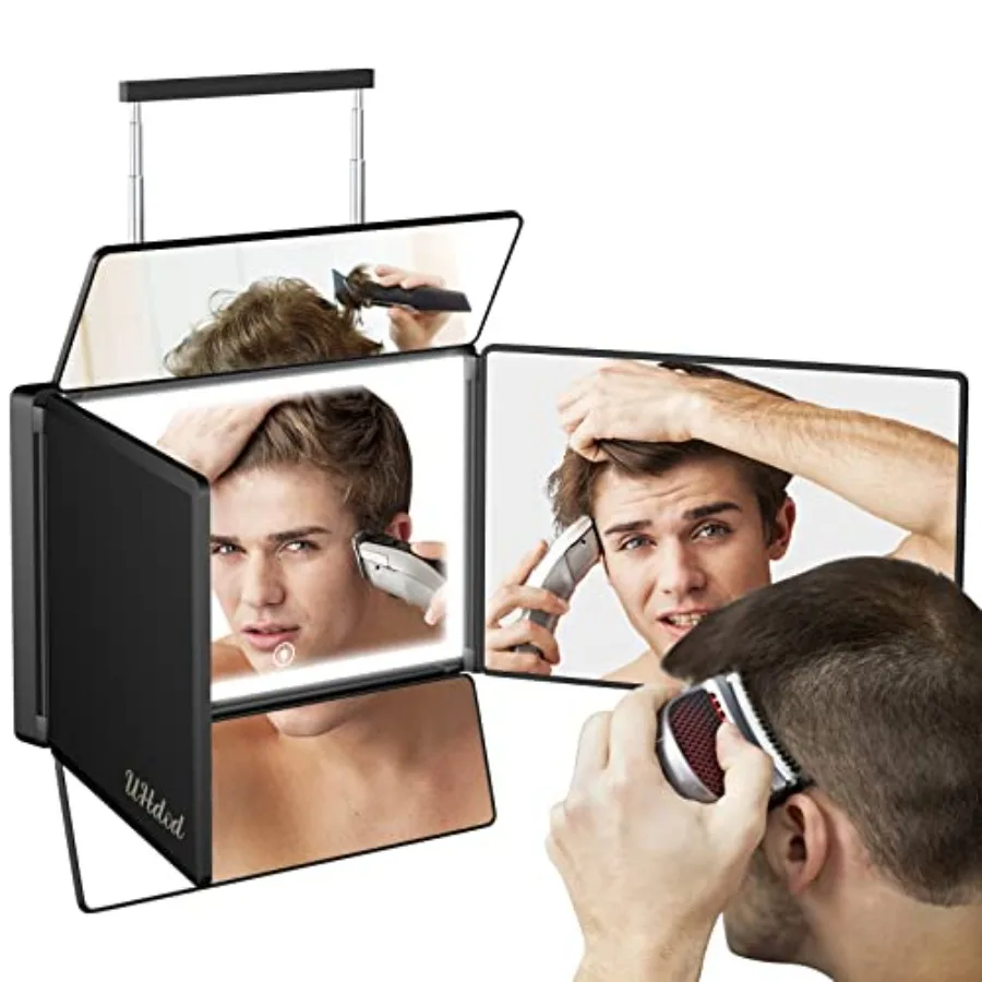 5 Way Mirror for Hair Cutting with LED Light, 360° Barber Mirrors with Adjustable Height Brackets, Makeup Mirror for Self Cut,
5 Way Mirror for Hair Cutting with LED Light, 360° Barber Mirrors with Adjustable Height Brackets, Makeup Mirror for Self Cut,