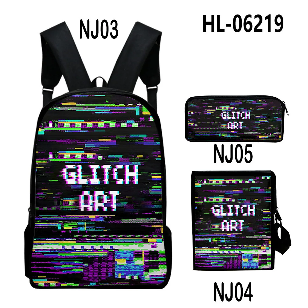 Classic Popular glitch art 3D Print 3pcs/Set pupil School Bags Laptop Daypack Backpack Inclined shoulder bag Pencil Case
Classic Popular glitch art 3D Print 3pcs/Set pupil School Bags Laptop Daypack Backpack Inclined shoulder bag Pencil Case