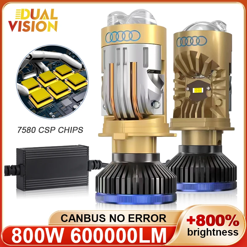 Dualvision H4 Bi LED Projector Lens Headlight LED Bulb Dual Lens 800W 600000LM Motorbike Automotive Turbo Lamps High Low Beam
Dualvision H4 Bi LED Projector Lens Headlight LED Bulb Dual Lens 800W 600000LM Motorbike Automotive Turbo Lamps High Low Beam