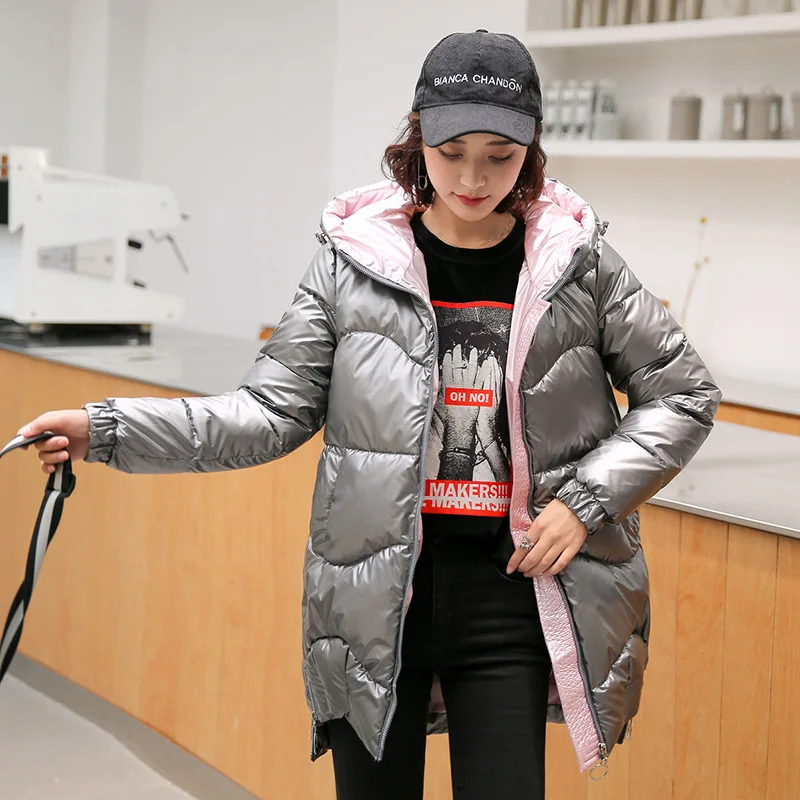 Winter New Medium Long Bright Cotton Coat Women Fashion Loose Hooded Bright Bread Wear Women's Thick Warm Coat
Winter New Medium Long Bright Cotton Coat Women Fashion Loose Hooded Bright Bread Wear Women's Thick Warm Coat