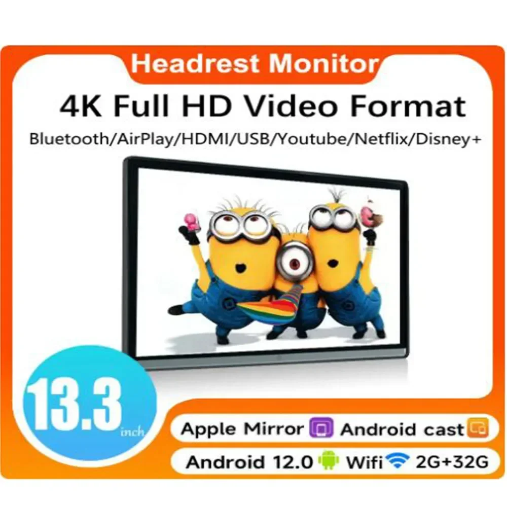 Планшет на подголовник автомобиля, экран 13,3 дюйма/14 дюймов, Android 12, 4 + 64 ГБ 
Планшет на подголовник автомобиля, экран 13,3 дюйма/14 дюймов, Android 12, 4 + 64 ГБ