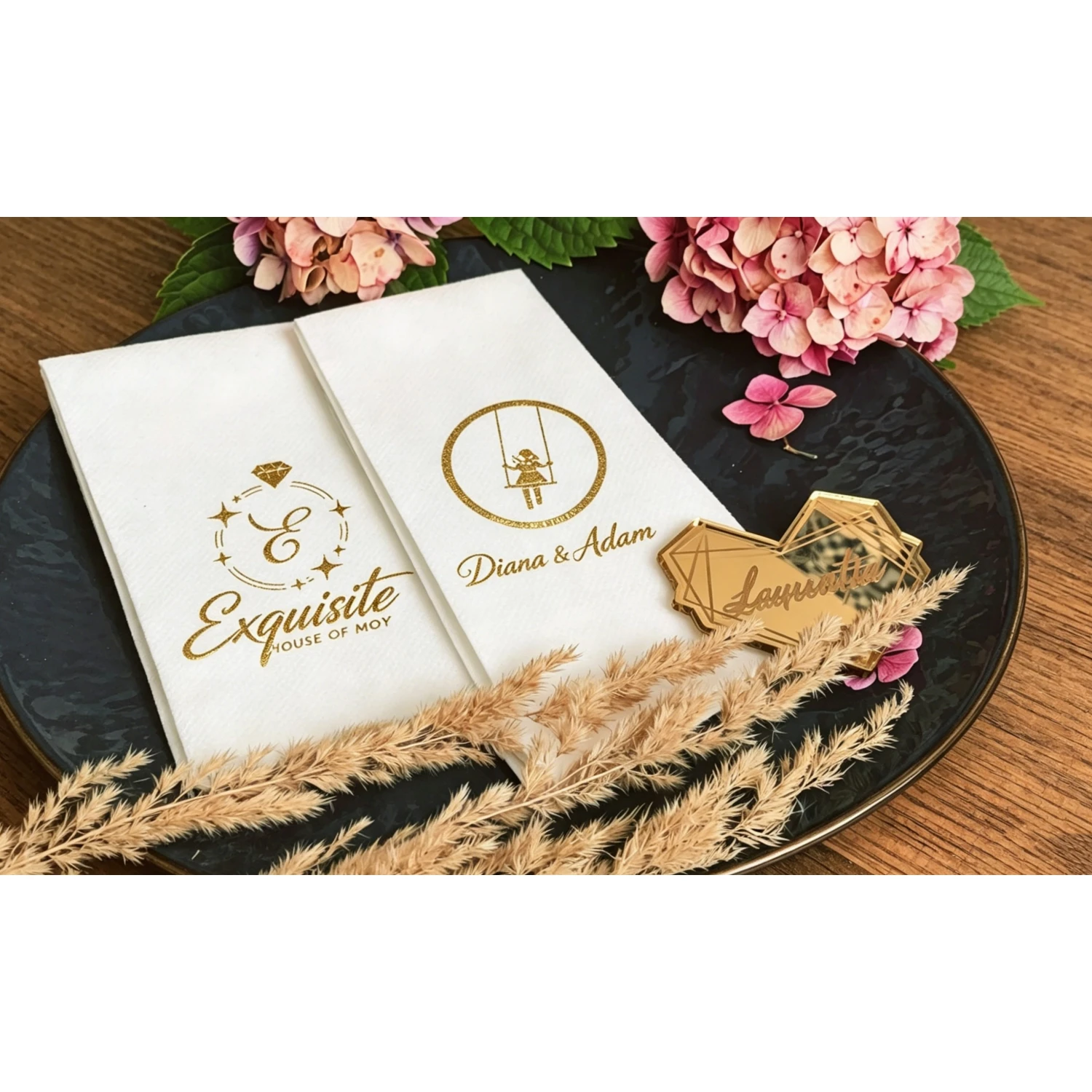 Sheepsew 90pcs Personalized Napkins Gold Foil Linen Like Disposable for Banquet Dinner
Sheepsew 90pcs Personalized Napkins Gold Foil Linen Like Disposable for Banquet Dinner
