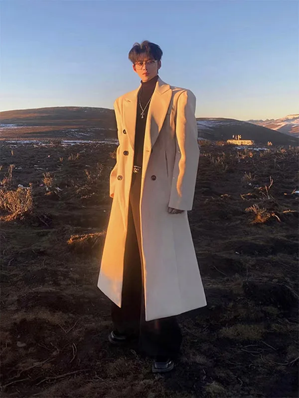 Briti Preppy Sle oulder Pad Woolen Coat Men Winter Thiened Extra Long Over-Knee Nicole Windbreaker Faionable Jaet
Briti Preppy Sle oulder Pad Woolen Coat Men Winter Thiened Extra Long Over-Knee Nicole Windbreaker Faionable Jaet