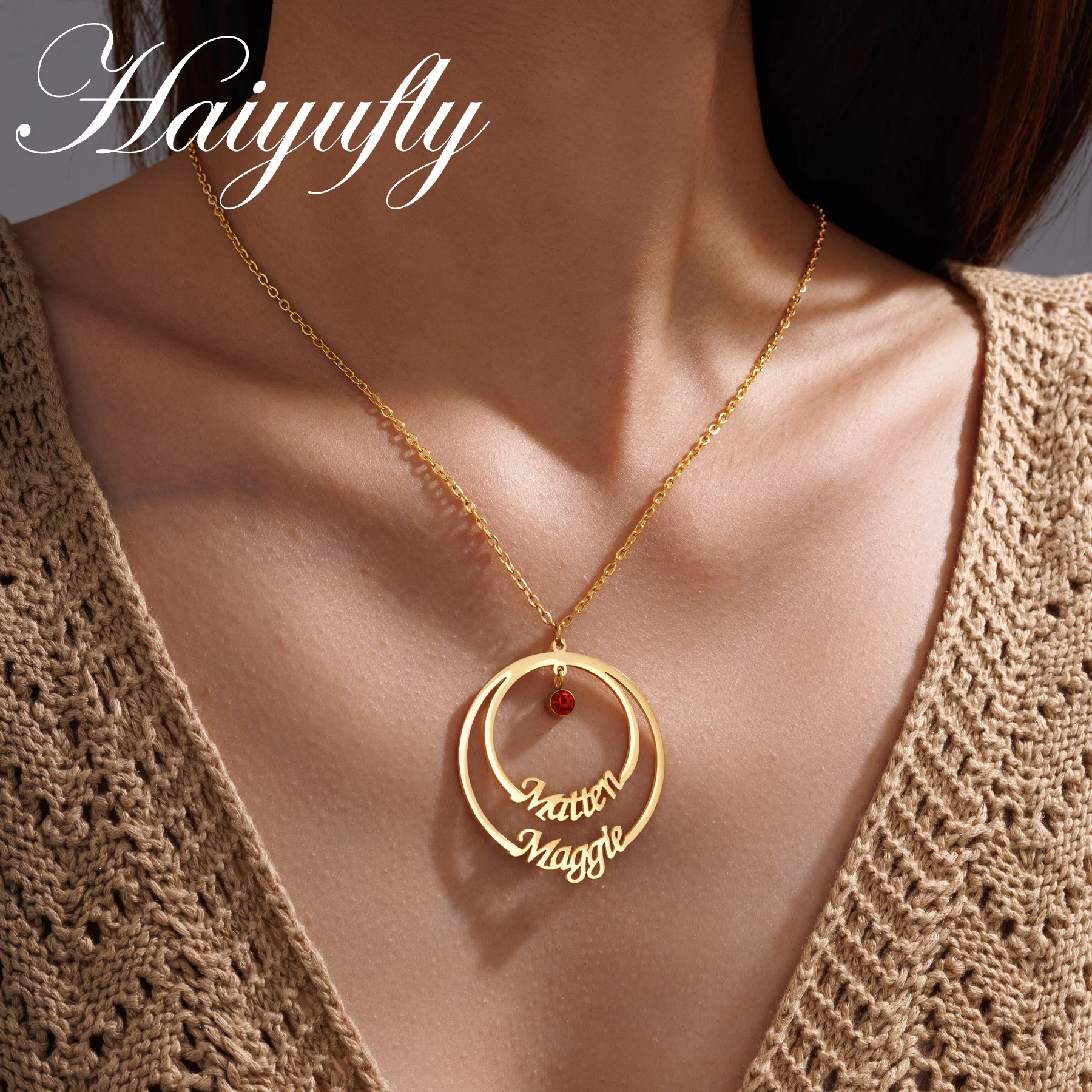 Ожерелье Haiyufly с именем на заказ для женщин, с камнем по месяцу рождения, из нержавеющей стали, круглые цепочки-чокеры, персонализированный подарок на день рождения
Ожерелье Haiyufly с именем на заказ для женщин, с камнем по месяцу рождения, из нержавеющей стали, круглые цепочки-чокеры, персонализированный подарок на день рождения