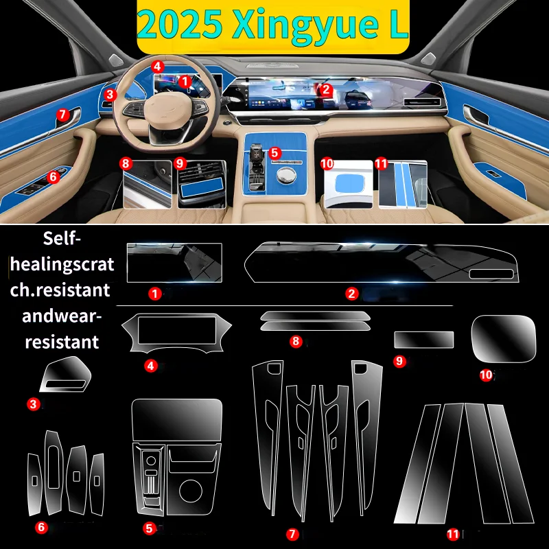 For 25 models of Geely Xingyue L interior screen protector center console film car interior decoration accessories complete
For 25 models of Geely Xingyue L interior screen protector center console film car interior decoration accessories complete