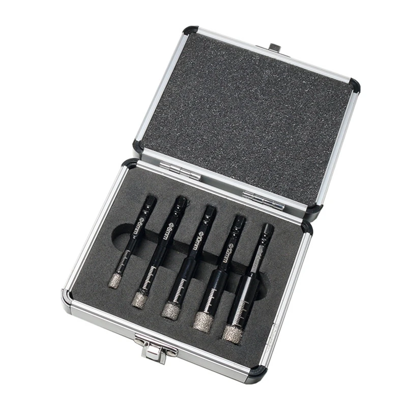 5-Piece Brazed Drill Set Vacuum Brazed Diamond Core Drill Is Suitable For Ceramic Marble Tiles Stone Glass
5-Piece Brazed Drill Set Vacuum Brazed Diamond Core Drill Is Suitable For Ceramic Marble Tiles Stone Glass
