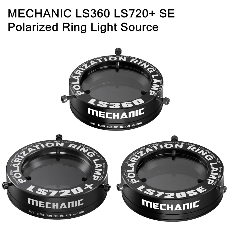 MECHANIC LS360 LS720 Plus SE LED Polarized Light Source Adjustable Brightness Reflection Ring Lamp for Stereo Microscope
MECHANIC LS360 LS720 Plus SE LED Polarized Light Source Adjustable Brightness Reflection Ring Lamp for Stereo Microscope