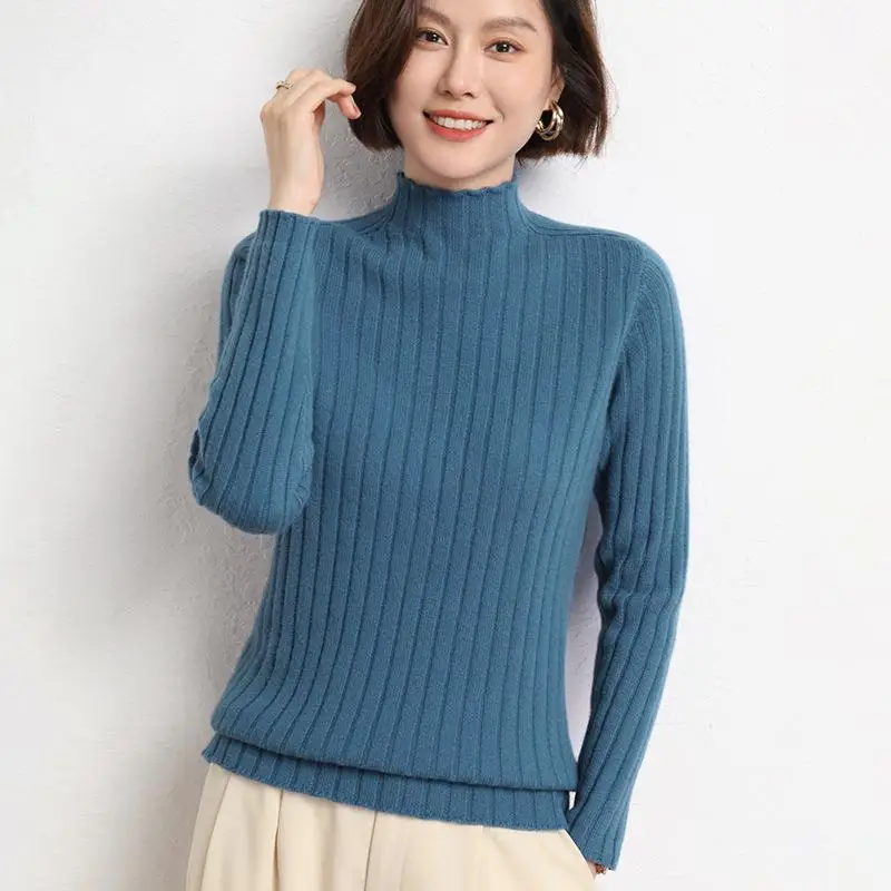Women's f High Ne Sweater Inner Layer Striped Knit Long Sve Regular Sve Pure Color Polyester Fiber 00% Sle
Women's f High Ne Sweater Inner Layer Striped Knit Long Sve Regular Sve Pure Color Polyester Fiber 00% Sle