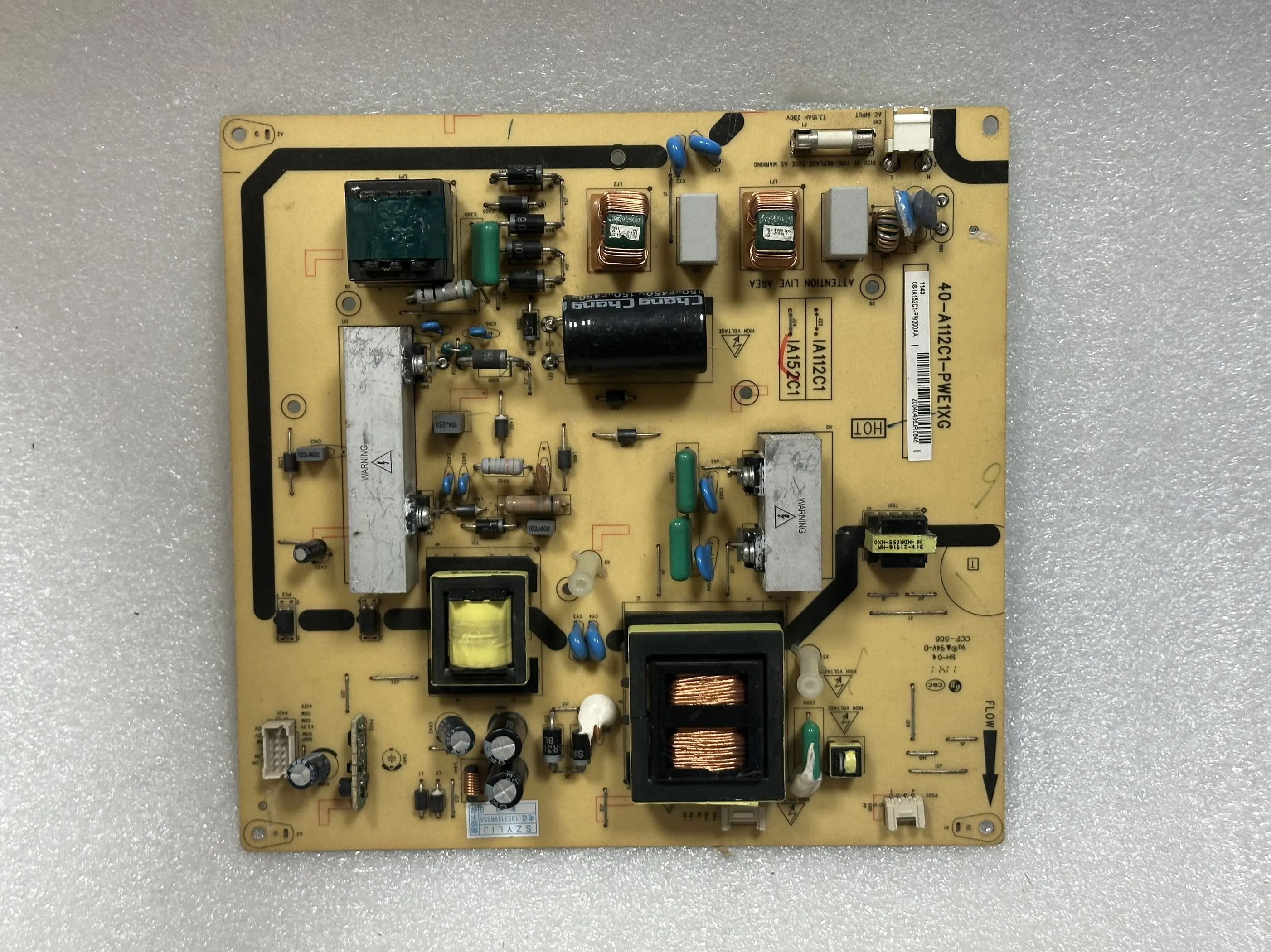 for L42P60FBD L40P60F Power Board 40-A112C1-PWE1XG IA152C1 part
for L42P60FBD L40P60F Power Board 40-A112C1-PWE1XG IA152C1 part