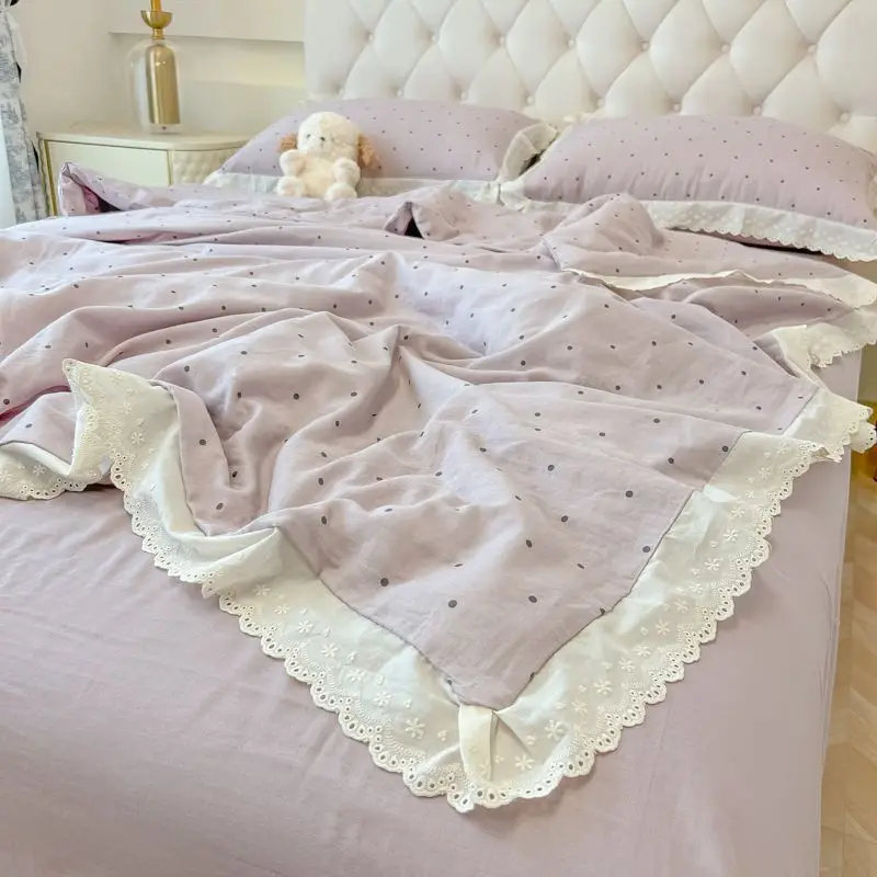 Ins Style Lace Trim Washed Cotton Bedding Set - 3/4 Piece Dorm Bedding with Fitted Sheet & Duvet Cover
Ins Style Lace Trim Washed Cotton Bedding Set - 3/4 Piece Dorm Bedding with Fitted Sheet & Duvet Cover