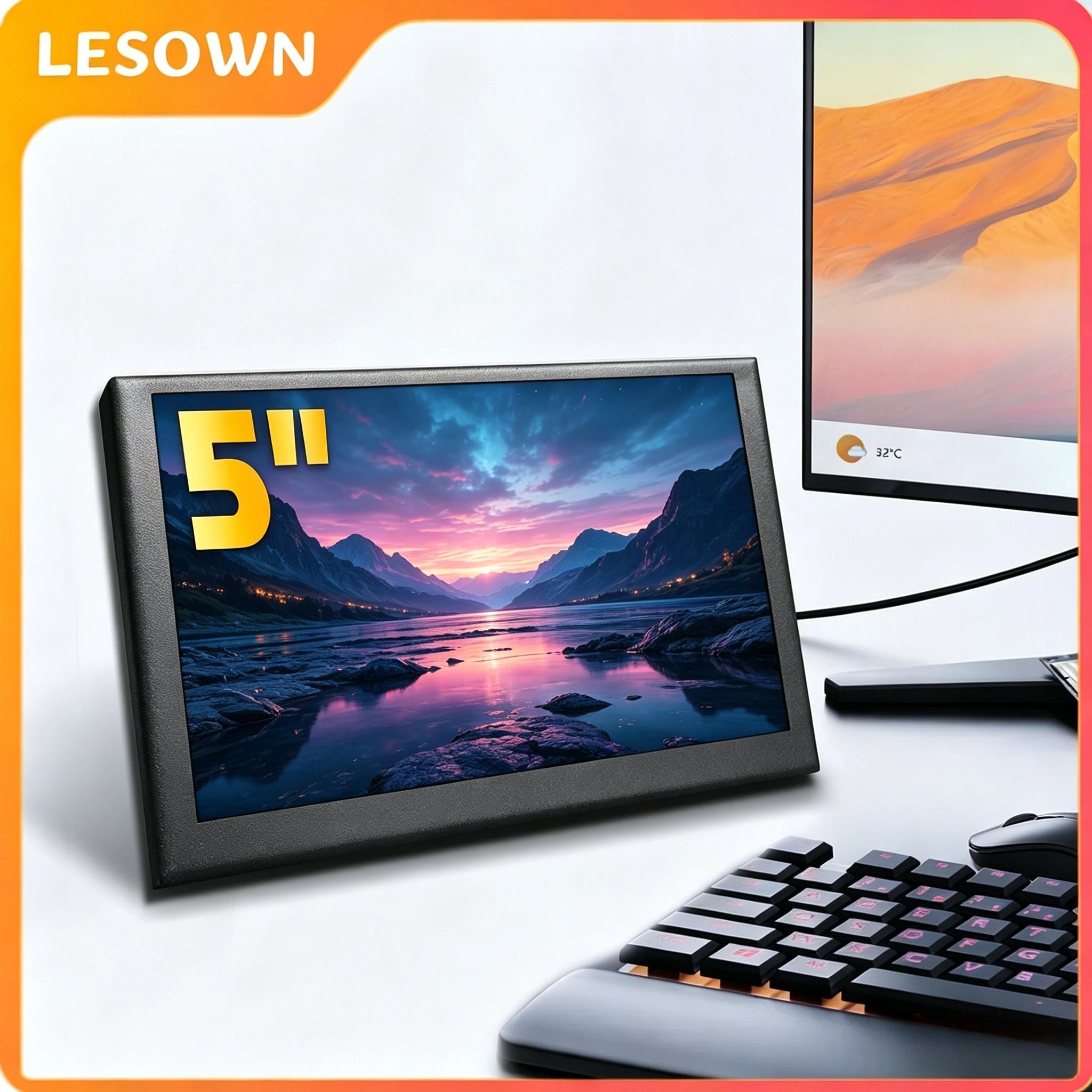 LESOWN 5.0" Black Aluminium Microcomputer External Screen 800x480 miniHDTV Secondary Display for Orange Pi 5 Board
LESOWN 5.0" Black Aluminium Microcomputer External Screen 800x480 miniHDTV Secondary Display for Orange Pi 5 Board