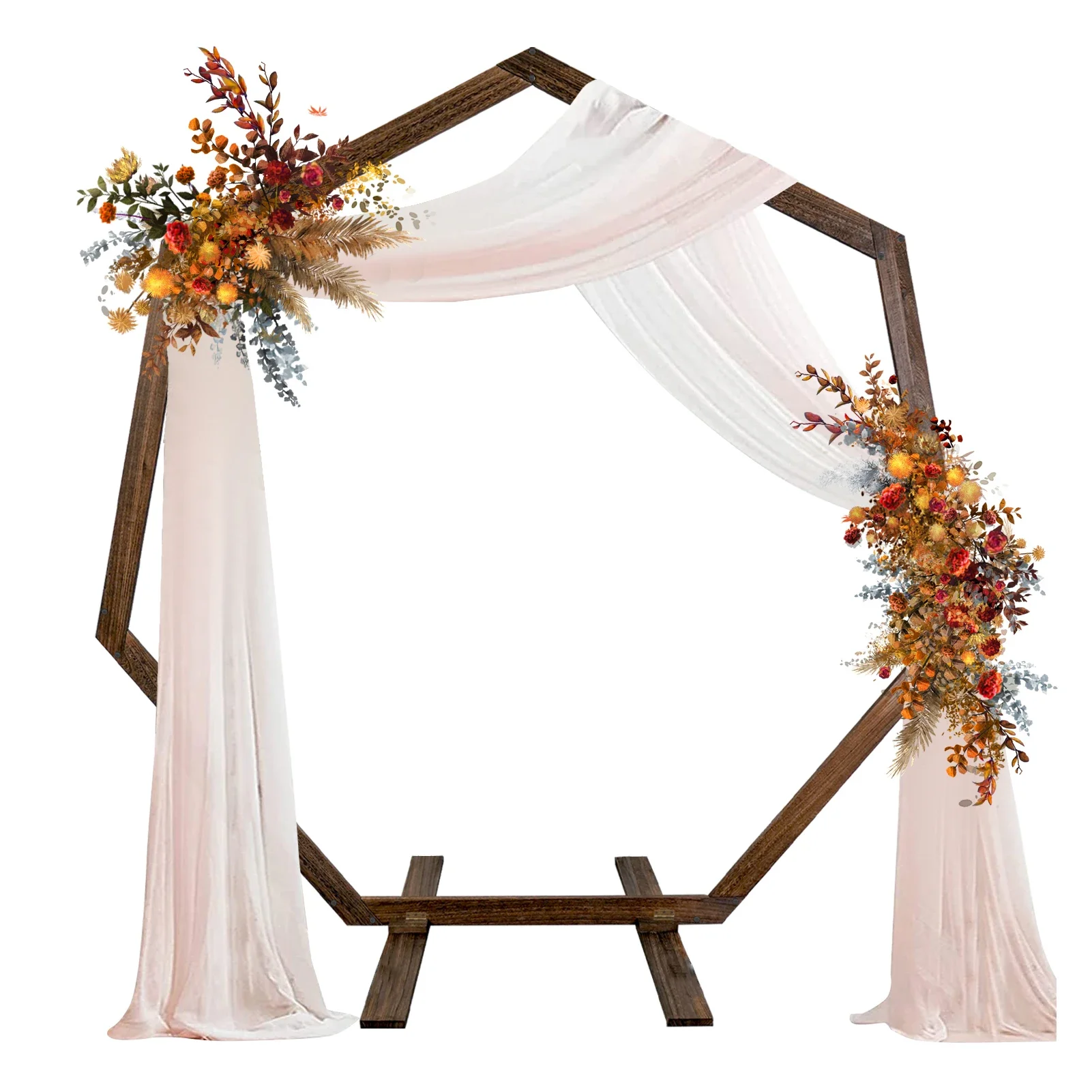 Customized Wooden Wedding Arch 7 ft Heptagonal Garden Wood Wedding Arch Arbor Rustic Farmhouse Theme
Customized Wooden Wedding Arch 7 ft Heptagonal Garden Wood Wedding Arch Arbor Rustic Farmhouse Theme
