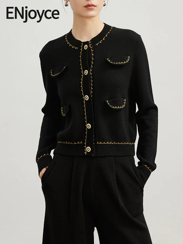 ENjoyce Women Luxury Brand Design Vintage Wool Knit Cardigan Sweater Korean Fashion Single Breasted Knitwear Coat Fall Winter
ENjoyce Women Luxury Brand Design Vintage Wool Knit Cardigan Sweater Korean Fashion Single Breasted Knitwear Coat Fall Winter