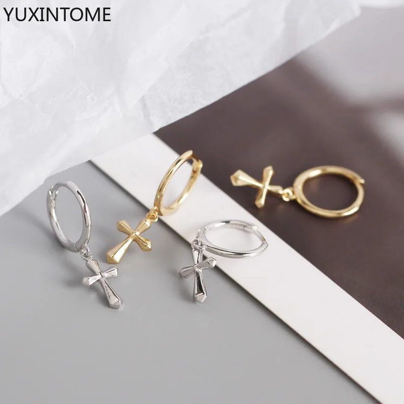The new 925 Sterling Silver Ear Needle Cross Drop Hoop Earrings Gold Silver Punk CZ Earrings for women Fashion Party Jewelry2022
The new 925 Sterling Silver Ear Needle Cross Drop Hoop Earrings Gold Silver Punk CZ Earrings for women Fashion Party Jewelry2022