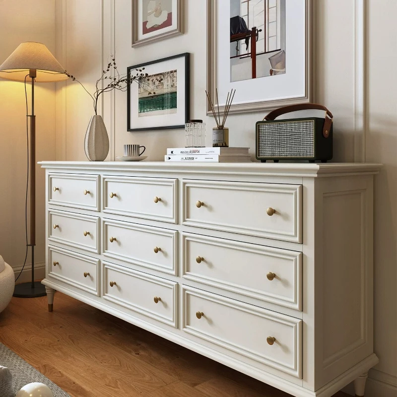 Solid wood 5789 chest bedroom white cabinet against the wall light luxury American bedside storage living room retro
Solid wood 5789 chest bedroom white cabinet against the wall light luxury American bedside storage living room retro