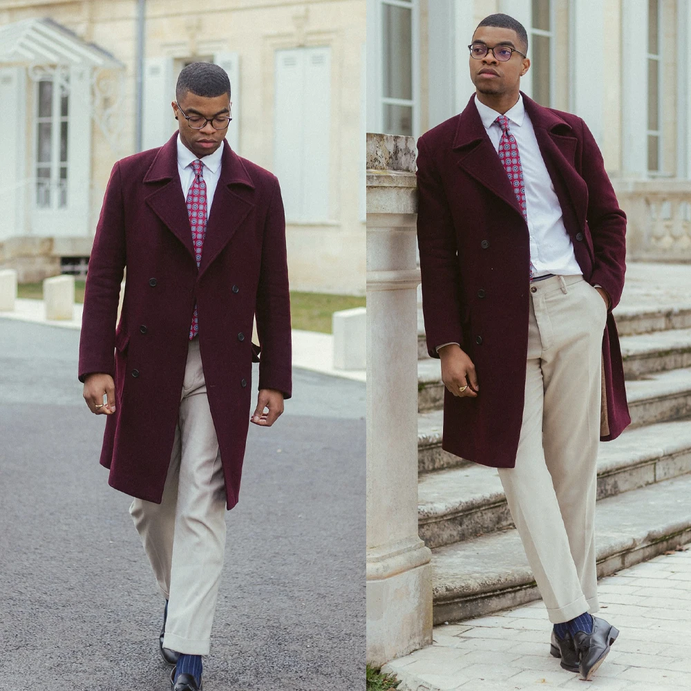 Classic Burgundy Winter Woolen Coat For Men Plus Size Formal Casual Outwear Double Breasted Customized Male Pocket Jacket
Classic Burgundy Winter Woolen Coat For Men Plus Size Formal Casual Outwear Double Breasted Customized Male Pocket Jacket