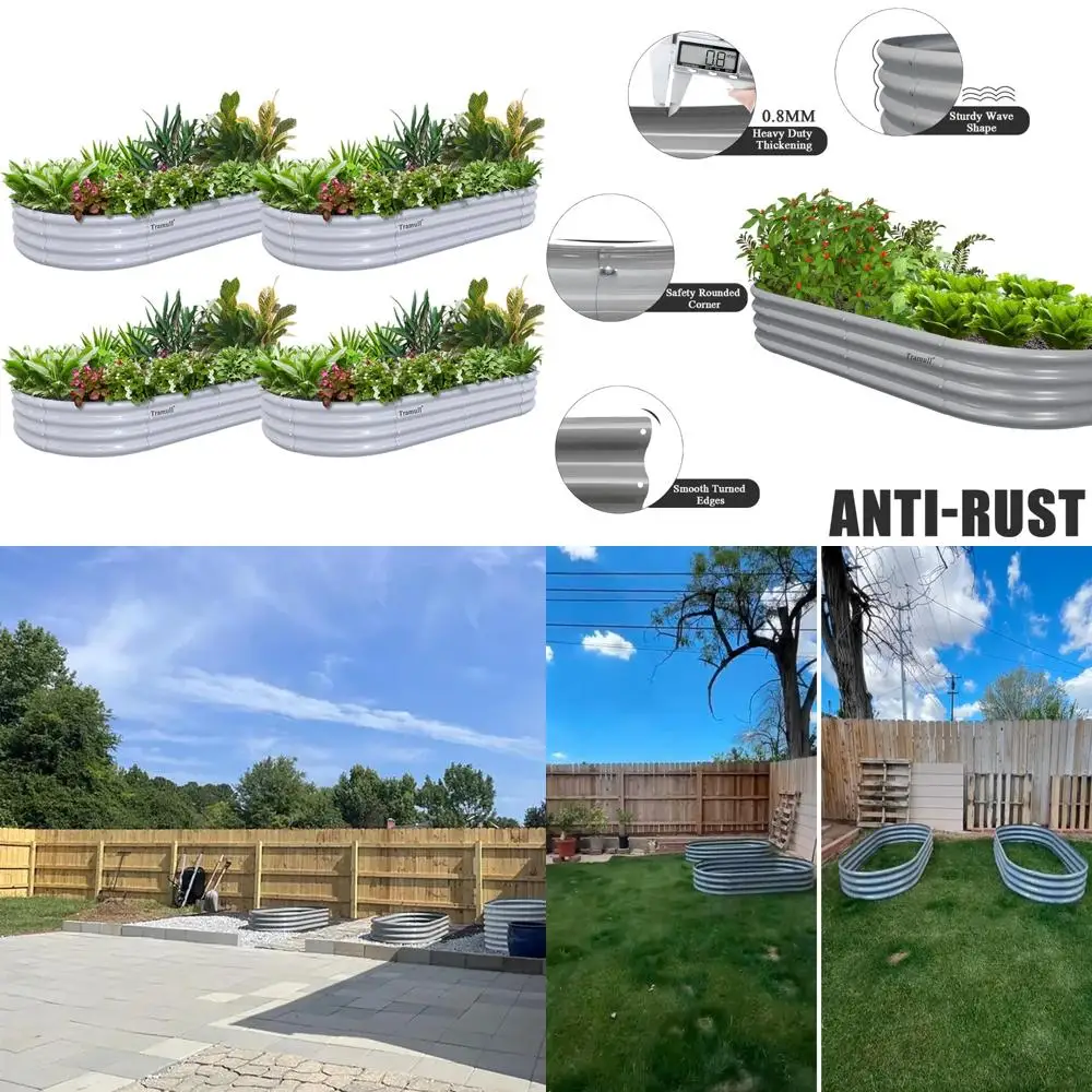 4 pack 6x3x1ft galvanized raised garden bed kit oval metal ground planter box outdoor bottomless planter raised beds for vegetab
4 pack 6x3x1ft galvanized raised garden bed kit oval metal ground planter box outdoor bottomless planter raised beds for vegetab