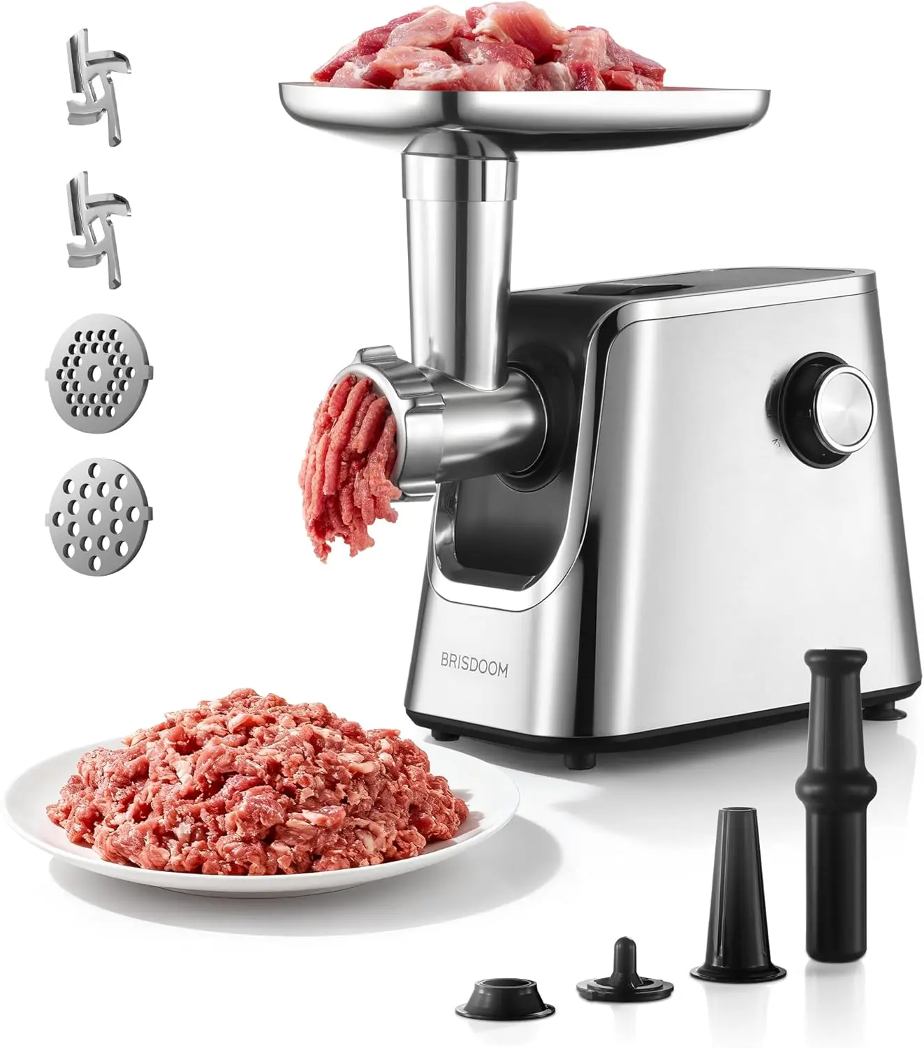 Meat Grinder Electric 3000W Max with High-Efficiency Copper Motor, Auto-Reverse & Hidden Storage - 3-in-1 Sausage Stuffer & Kubb
Meat Grinder Electric 3000W Max with High-Efficiency Copper Motor, Auto-Reverse & Hidden Storage - 3-in-1 Sausage Stuffer & Kubb