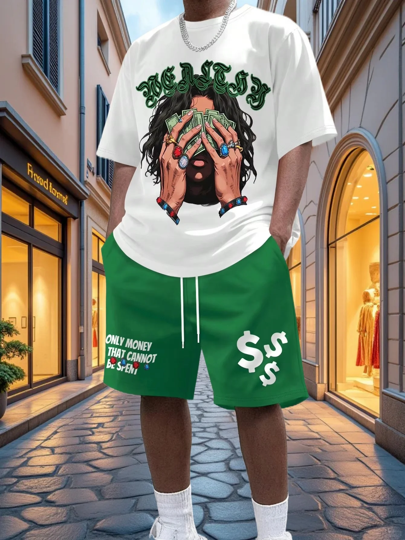 New Summer Set Men's T-shirt Trendy Men's Street Hip Hop Printed Round Neck Men's Set Fashionable Handsome Sports Two Piece Set
New Summer Set Men's T-shirt Trendy Men's Street Hip Hop Printed Round Neck Men's Set Fashionable Handsome Sports Two Piece Set