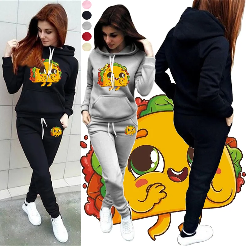 Мексиканский буррито с мультяшным принтом, высококачественный женский комплект с капюшоном, повседневный комплект из двух предметов, новая мода, хит продаж
Мексиканский буррито с мультяшным принтом, высококачественный женский комплект с капюшоном, повседневный комплект из двух предметов, новая мода, хит продаж