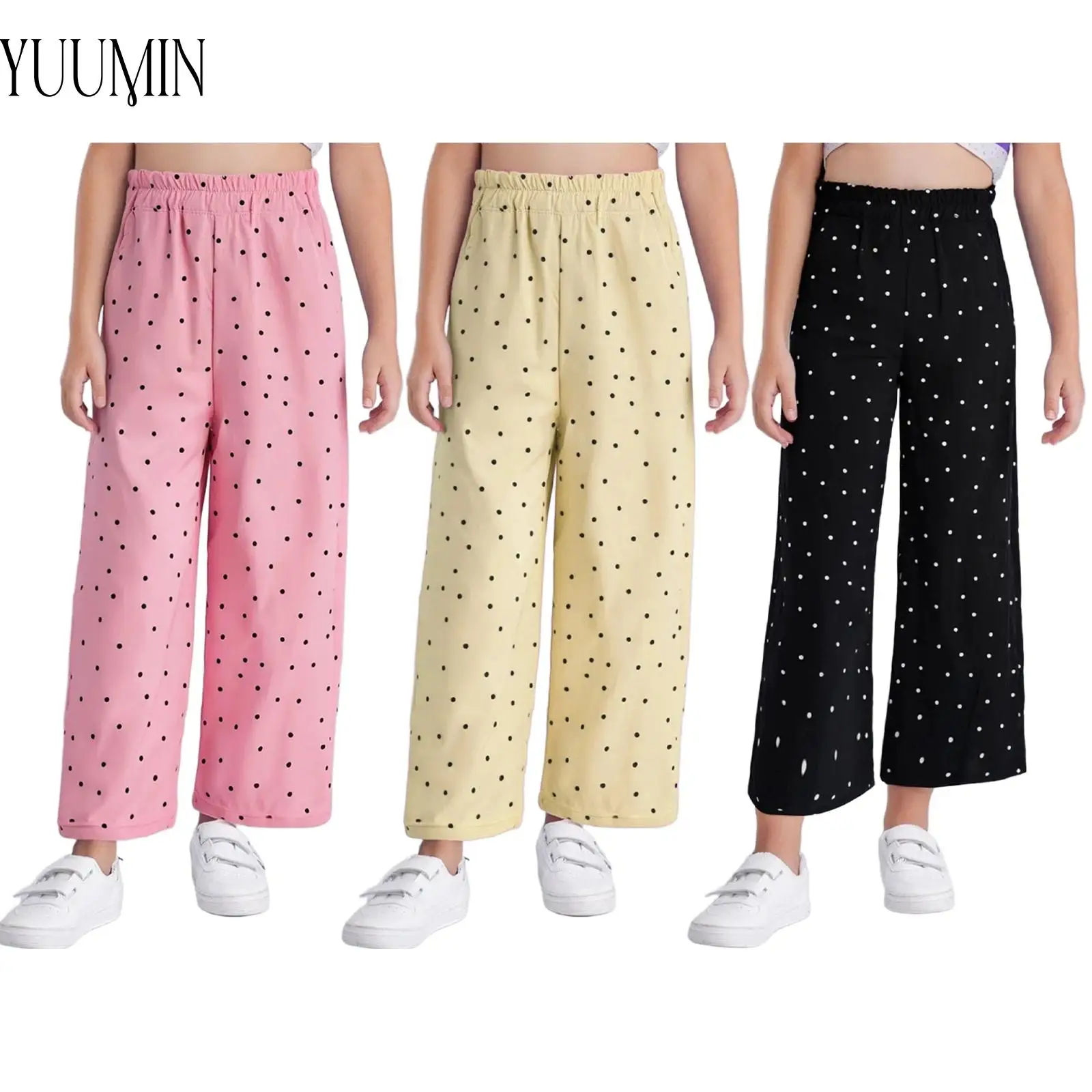 Kids Dots Straight-Leg Yoga Pants Elastic Waistband Trousers with Pockets for Child Girl Beach Vacation Weekend Picnic Beachwear
Kids Dots Straight-Leg Yoga Pants Elastic Waistband Trousers with Pockets for Child Girl Beach Vacation Weekend Picnic Beachwear