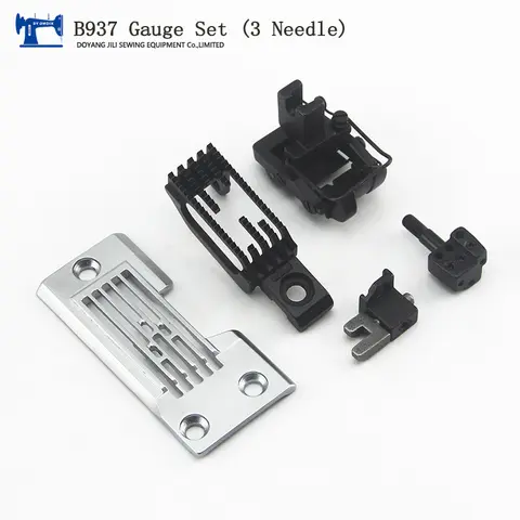 Juego de manómetros para máquina de coser Brother B937/927, accesorios industriales de 3 agujas de alimentación del brazo, doble cadena, piezas de ropa