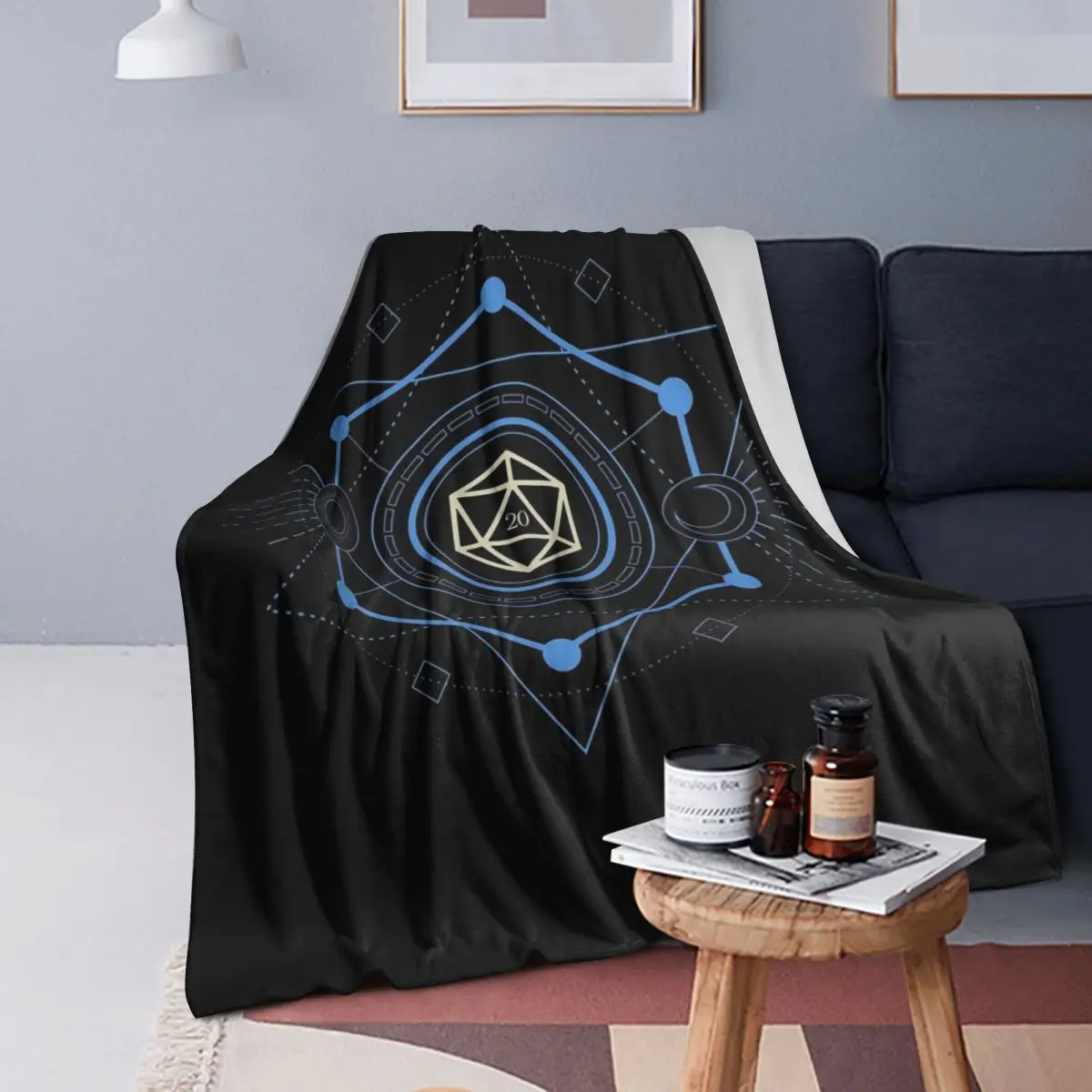 Geometric Minimalist Blue Polyhedral D20 Dice Tabletop RPG Blanket Soft Warm Flannel Throw Blanket Plush for Bed Living room 
Geometric Minimalist Blue Polyhedral D20 Dice Tabletop RPG Blanket Soft Warm Flannel Throw Blanket Plush for Bed Living room