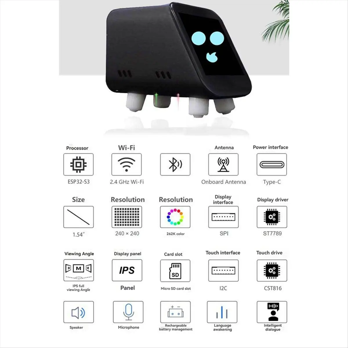For XiaoZhi AI Chat Robot 1.54 Inch LCD Touch Screen Wifi Weather Clock - N16R8 Development Board B
For XiaoZhi AI Chat Robot 1.54 Inch LCD Touch Screen Wifi Weather Clock - N16R8 Development Board B