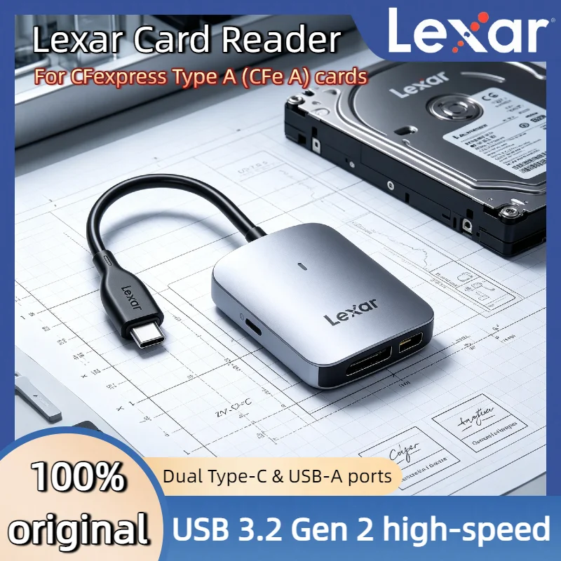Original Lexar CFexpress Type A Card Reader Type C/A USB 3.2 Gen 2 Memory Card CFe A Card Reader Aluminum Housing
Original Lexar CFexpress Type A Card Reader Type C/A USB 3.2 Gen 2 Memory Card CFe A Card Reader Aluminum Housing
