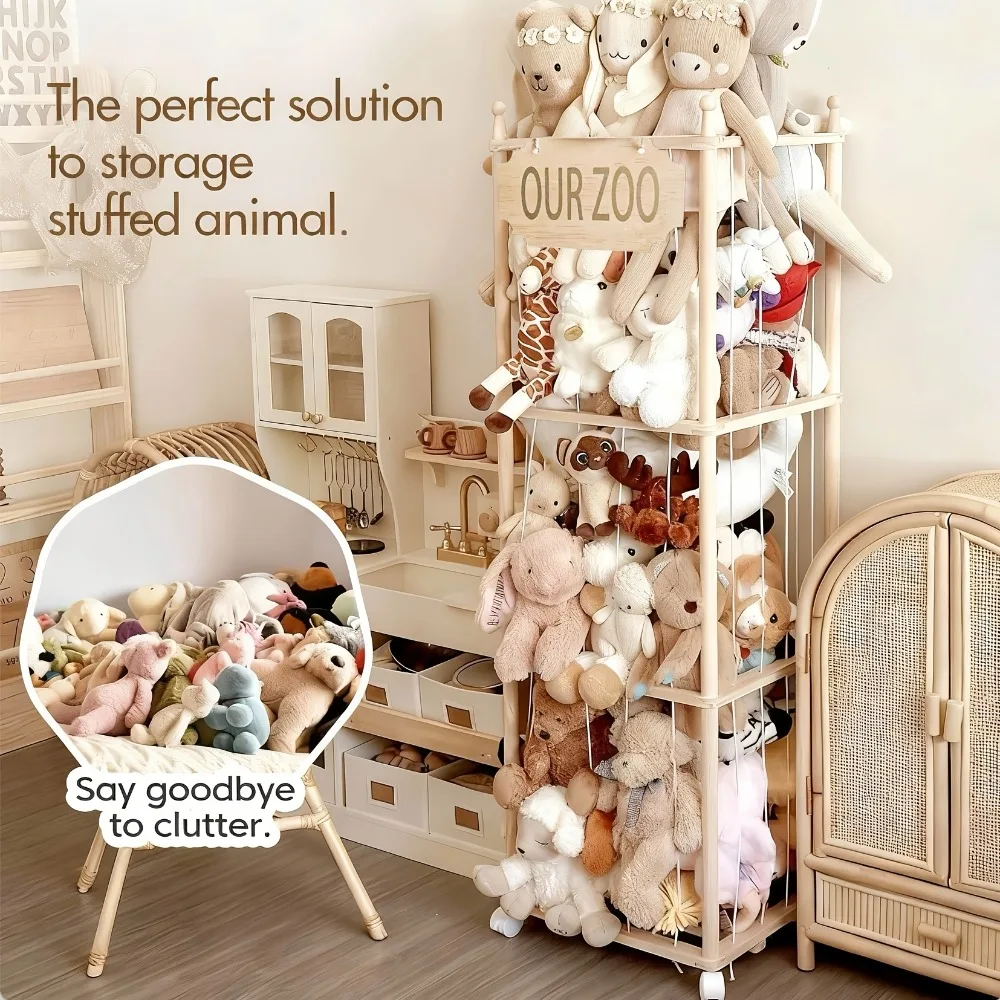 Stuffed Animal Storage Organizer for Kids Room, Large Plush Toy Holder with Elastic Bands, Space Saving Stuffed Animal Zoo
Stuffed Animal Storage Organizer for Kids Room, Large Plush Toy Holder with Elastic Bands, Space Saving Stuffed Animal Zoo