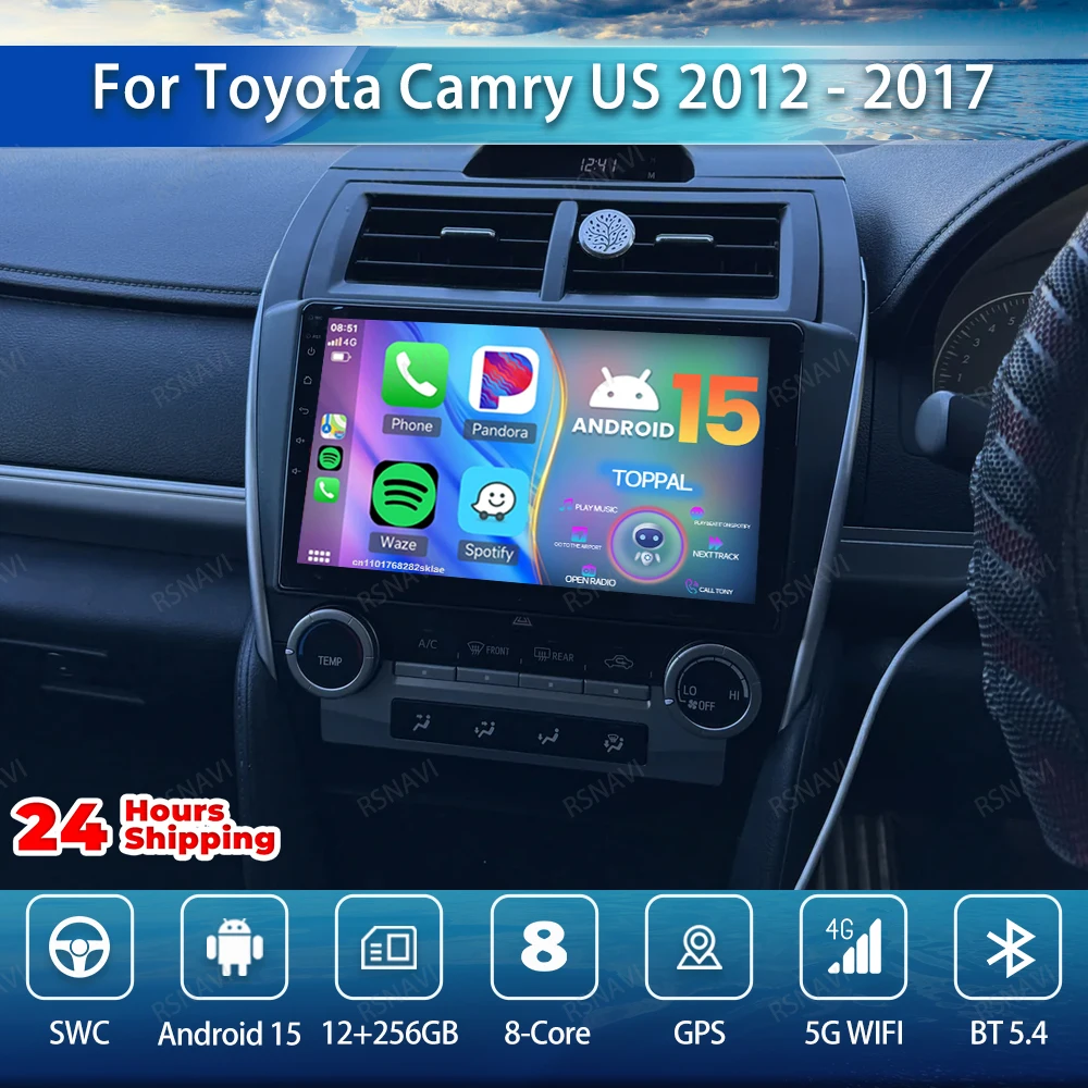 Android 15 Car Radio For Toyota Camry US 2012-2016 2017 Systems Stereo QLED RDS Multimedia 9/10 Inch AI Voice Autoradio BT DSP
Android 15 Car Radio For Toyota Camry US 2012-2016 2017 Systems Stereo QLED RDS Multimedia 9/10 Inch AI Voice Autoradio BT DSP