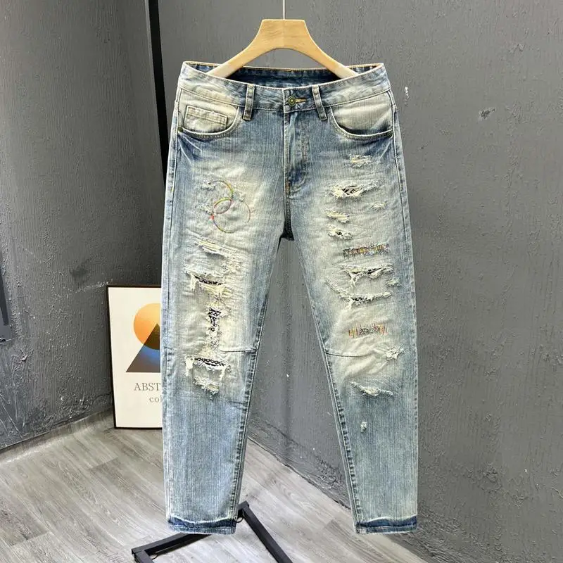 Men's Vintage American Style Denim Jeans with Ripped Pattern 2026 New Summer Stylish Loose Straight Casual Harem Pants
Men's Vintage American Style Denim Jeans with Ripped Pattern 2026 New Summer Stylish Loose Straight Casual Harem Pants