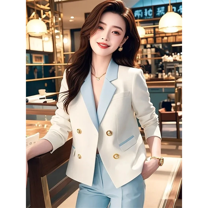 Unique Super Beautiful Small Fragrant White Suit Jacket Ladies Suit Top Short Double Breasted Suit Coat Spring Autumn Coat
Unique Super Beautiful Small Fragrant White Suit Jacket Ladies Suit Top Short Double Breasted Suit Coat Spring Autumn Coat