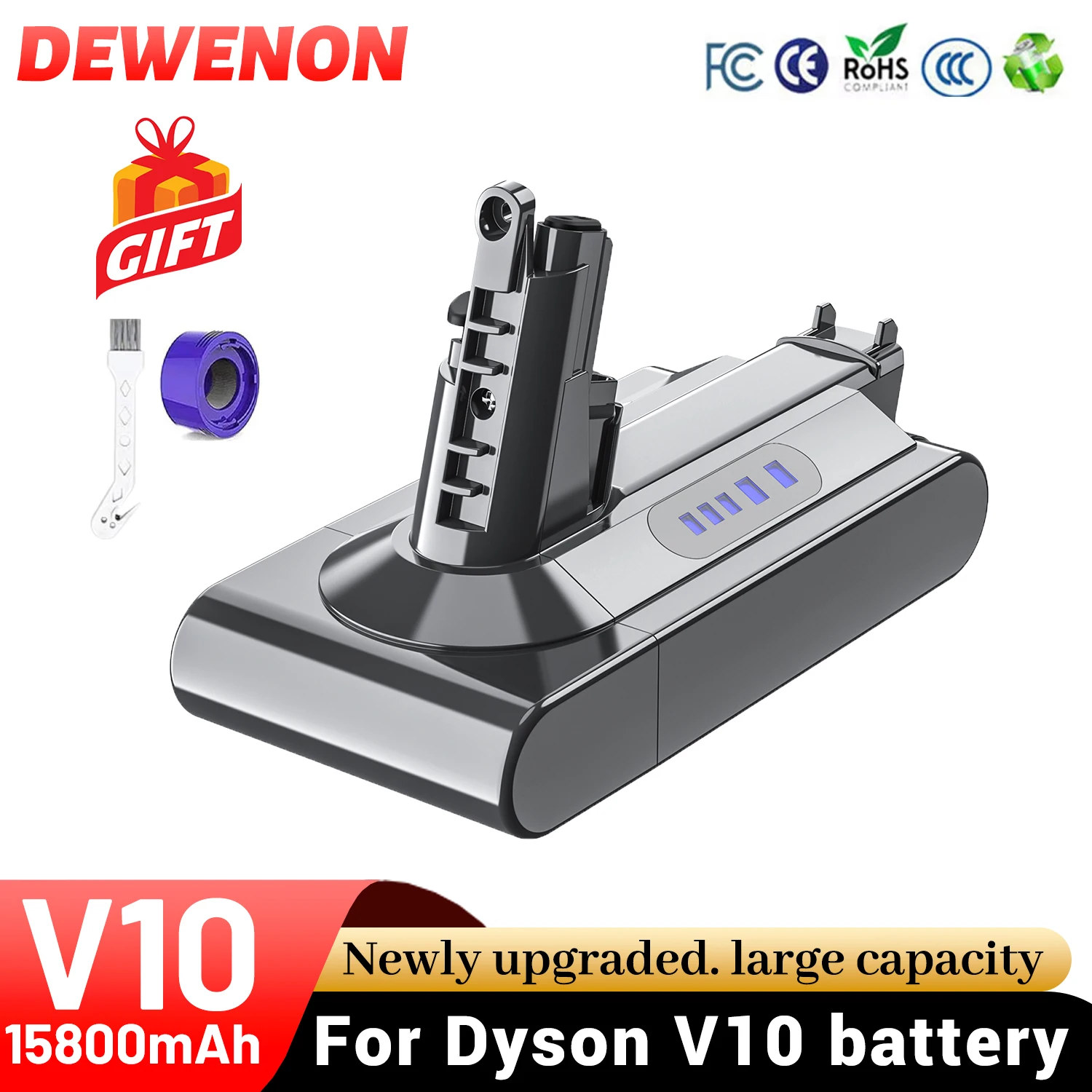 2026 For Dyson V10 15800mAh 25.2V Battery for Dyson SV12 Battery Absolute Animal Li-ion Vacuum Cleaner Rechargeable BATTERY SV12
2026 For Dyson V10 15800mAh 25.2V Battery for Dyson SV12 Battery Absolute Animal Li-ion Vacuum Cleaner Rechargeable BATTERY SV12