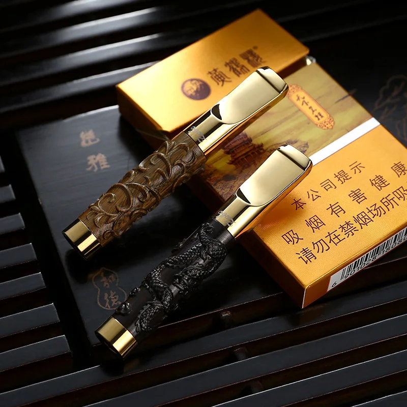 Caving Chinese Dragon Black Ebony Wood Smoking Filter Mouthpiece Reduce Tar Filter Cleanable Reusable Cigarette Holder box
Caving Chinese Dragon Black Ebony Wood Smoking Filter Mouthpiece Reduce Tar Filter Cleanable Reusable Cigarette Holder box