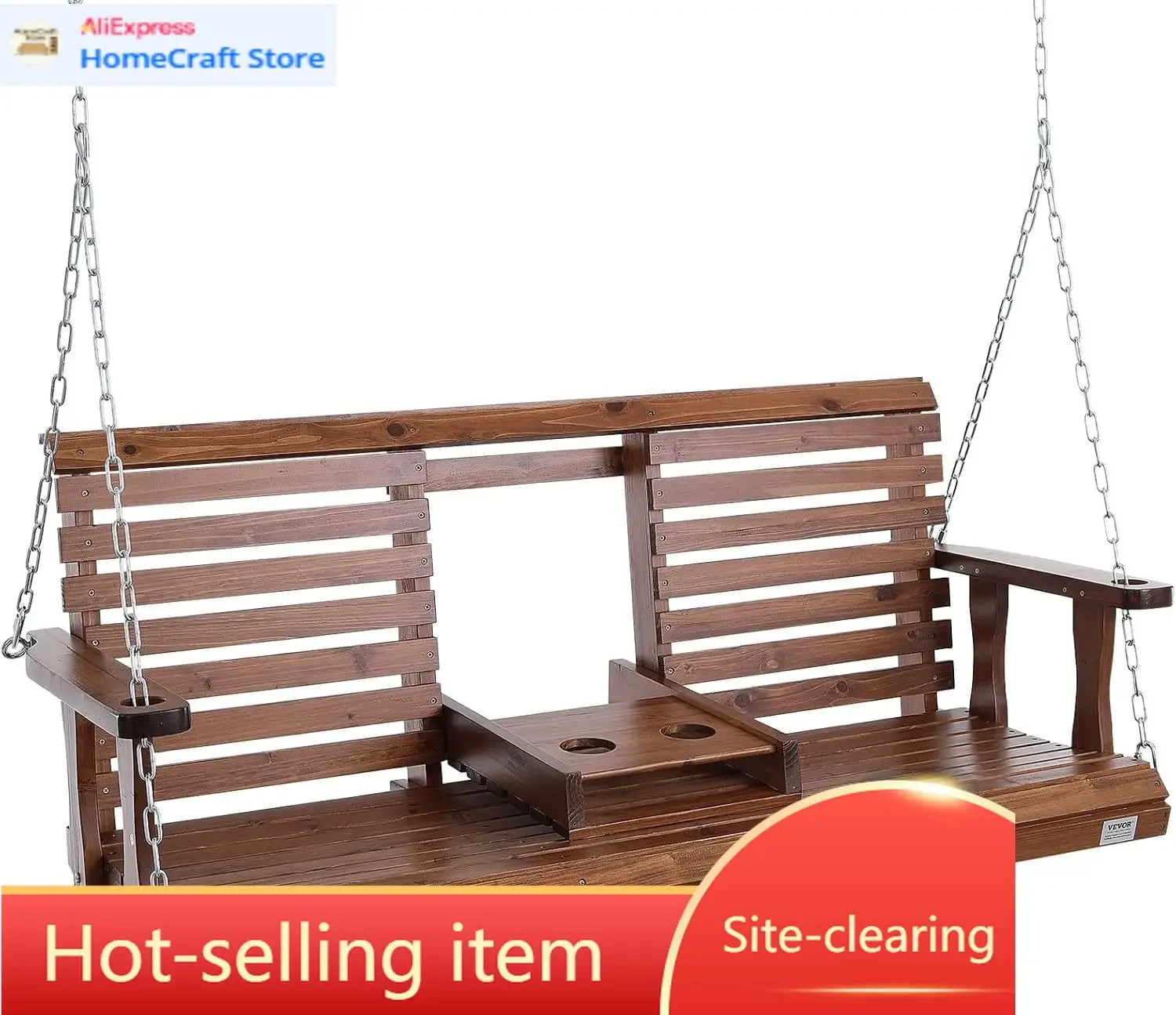 5 Ft Heavy Duty Outdoor Wooden Porch Swing Bench With Hanging Chains 880 Lbs Load Capacity For Courtyard Garden Brown
5 Ft Heavy Duty Outdoor Wooden Porch Swing Bench With Hanging Chains 880 Lbs Load Capacity For Courtyard Garden Brown