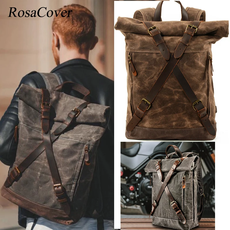 Vintage Oil Wax Leather Canvas Men Backpack Capacity School Bag Military Backpack Women Rucksack Male Knapsack Bagpack Mochilas
Vintage Oil Wax Leather Canvas Men Backpack Capacity School Bag Military Backpack Women Rucksack Male Knapsack Bagpack Mochilas