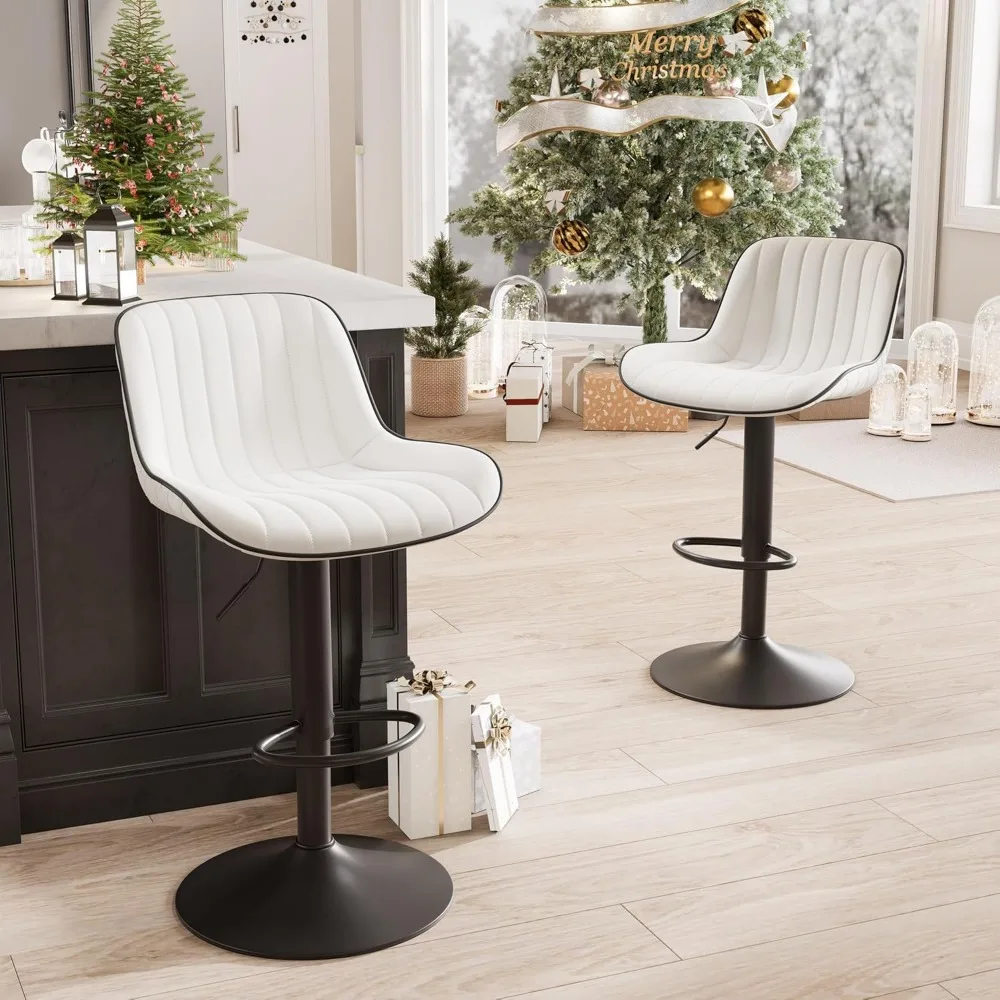 White Bar Stools Set of 2 Kitchen Counter Height Barstools Upholstered Swivel Modern Faux Leather Bar Chairs with Backs Adjusta
White Bar Stools Set of 2 Kitchen Counter Height Barstools Upholstered Swivel Modern Faux Leather Bar Chairs with Backs Adjusta