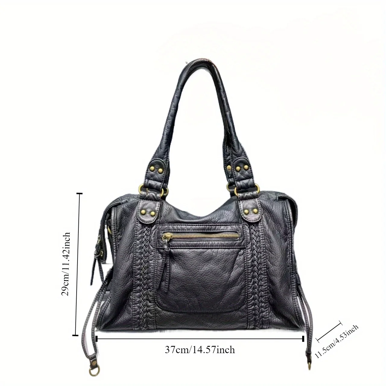 2025 Hot Vintage Y2K Tote Bag Women Synthetic Leather Large Capacity Multi-Pocket Shoulder Crossbody Bag (Black, Gold Hardware)
2025 Hot Vintage Y2K Tote Bag Women Synthetic Leather Large Capacity Multi-Pocket Shoulder Crossbody Bag (Black, Gold Hardware)
