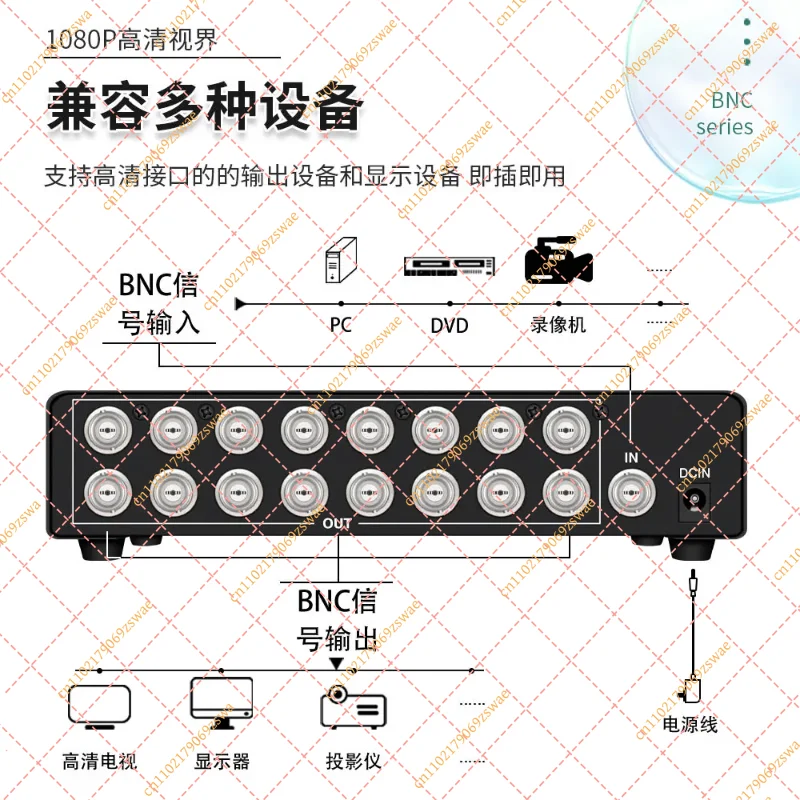 1 In 16 Out BNC Video Distribution Amplifier, 350M Bandwidth HD 1080P Security Camera Monitor Splitter
1 In 16 Out BNC Video Distribution Amplifier, 350M Bandwidth HD 1080P Security Camera Monitor Splitter