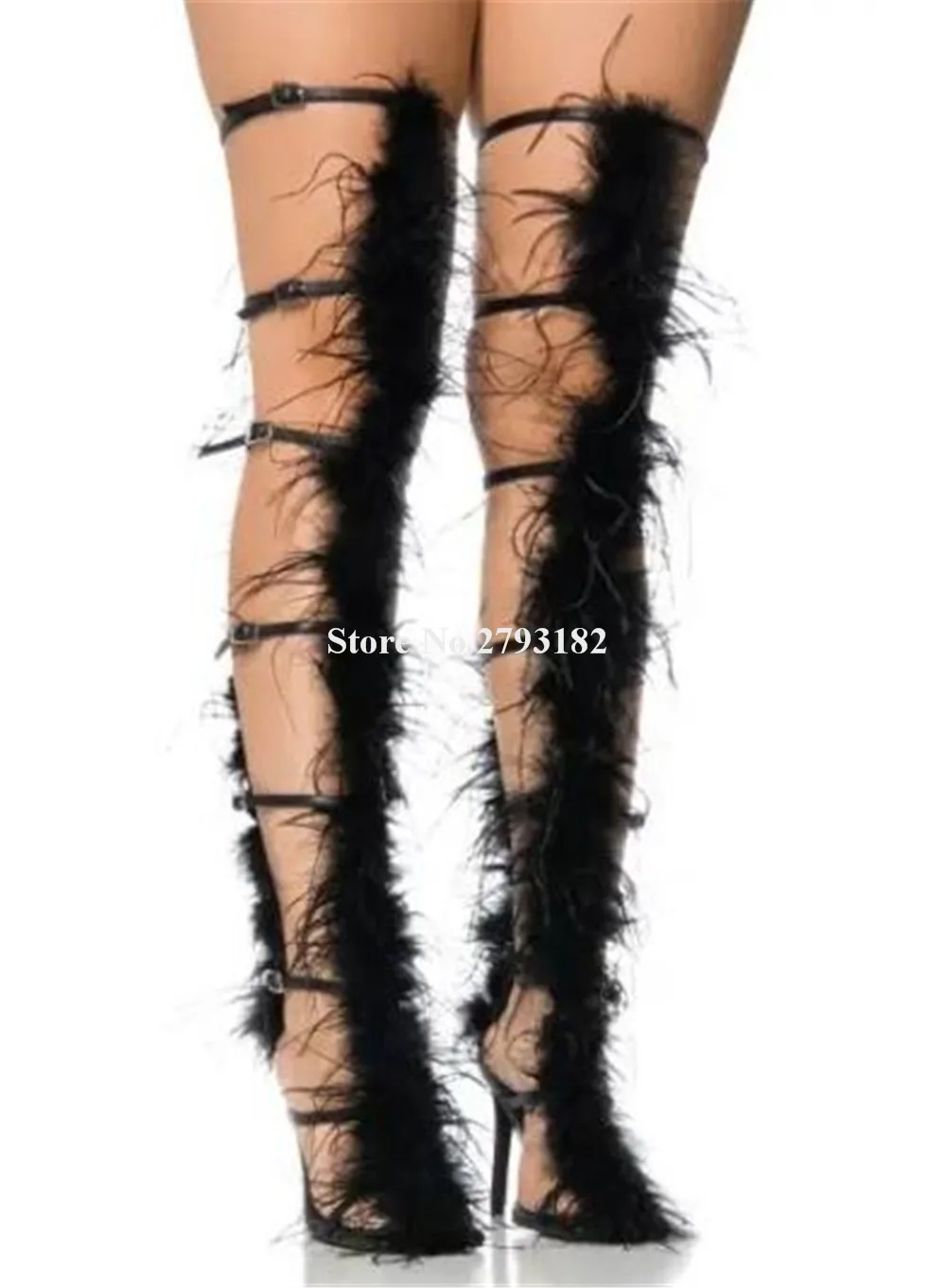 Сексуальные сапоги-гладиаторы выше колена с черным пером, украшенные перьями, очаровательные длинные сандалии на тонком каблуке с открытым носком и ремешками
Сексуальные сапоги-гладиаторы выше колена с черным пером, украшенные перьями, очаровательные длинные сандалии на тонком каблуке с открытым носком и ремешками