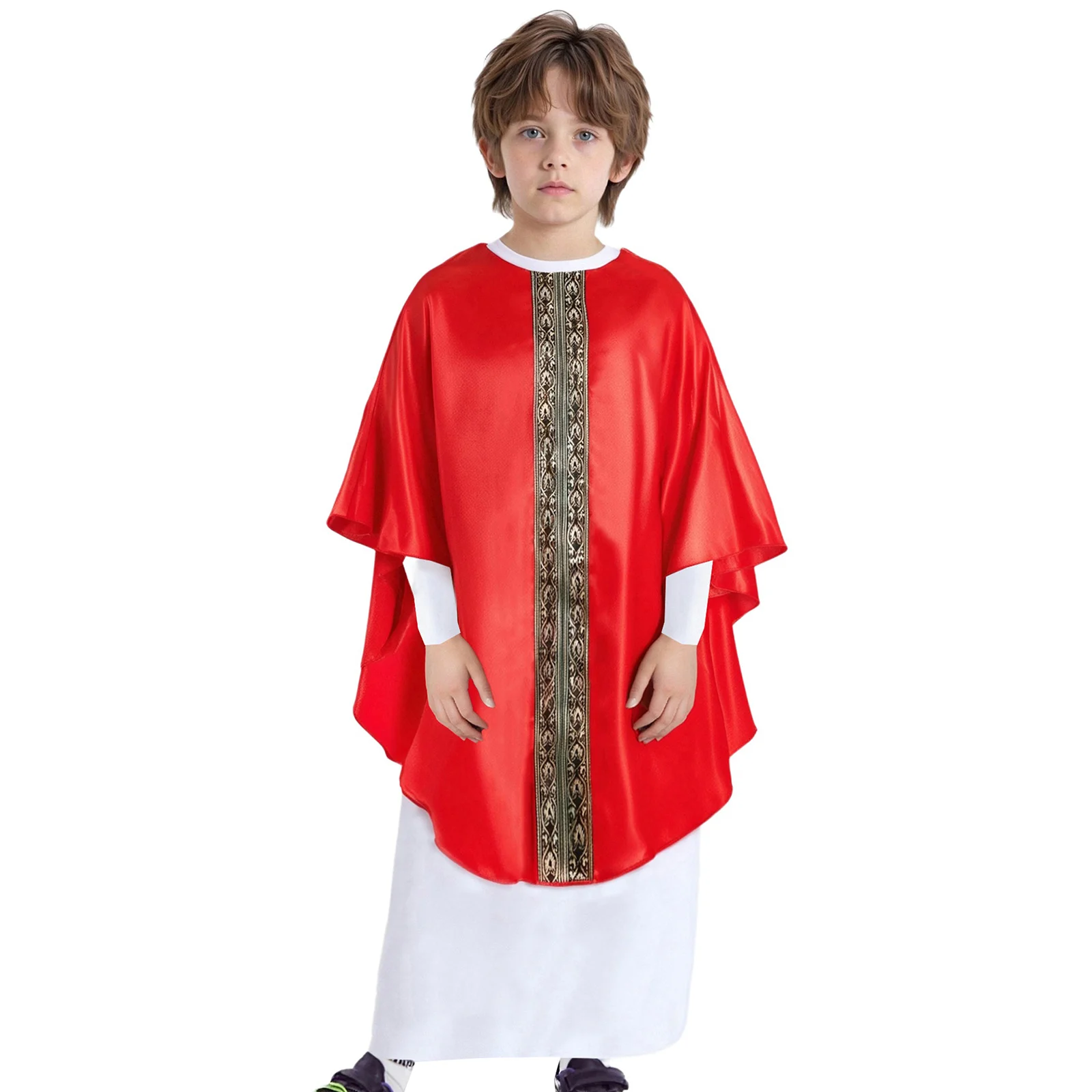 Boys Halloween Pope Costume Biblical Catholic Cardinal Bishop Cosplay Long Sleeve Zipper Holy Father Pastor Priest Robe 
Boys Halloween Pope Costume Biblical Catholic Cardinal Bishop Cosplay Long Sleeve Zipper Holy Father Pastor Priest Robe