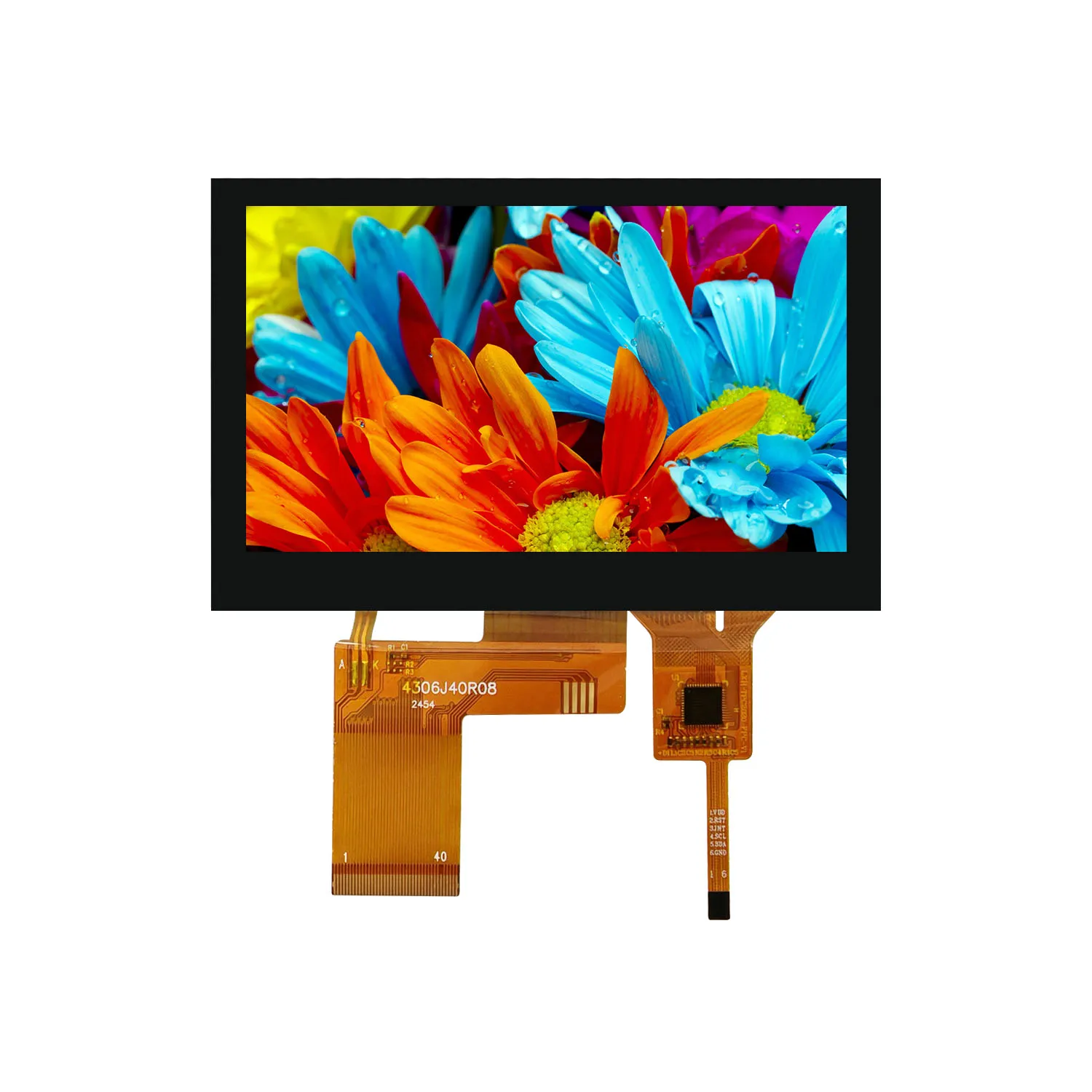 4.3 Inch TFT LCD Display Module HD IPS Screen 480x272 With Touch Panel RGB 40Pin NV3047 Driver IC
4.3 Inch TFT LCD Display Module HD IPS Screen 480x272 With Touch Panel RGB 40Pin NV3047 Driver IC