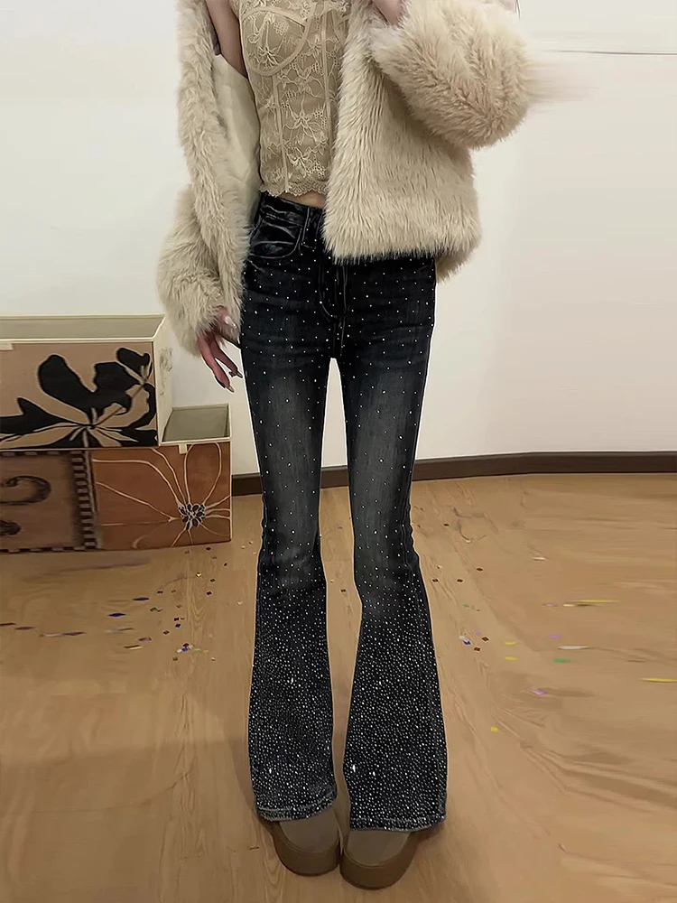 American High Street Faion Starry Sparkling Diamond Splicing Denim Pants Women Y2K Millennium Sexy Micro Flared Long Tr...
American High Street Faion Starry Sparkling Diamond Splicing Denim Pants Women Y2K Millennium Sexy Micro Flared Long Tr...