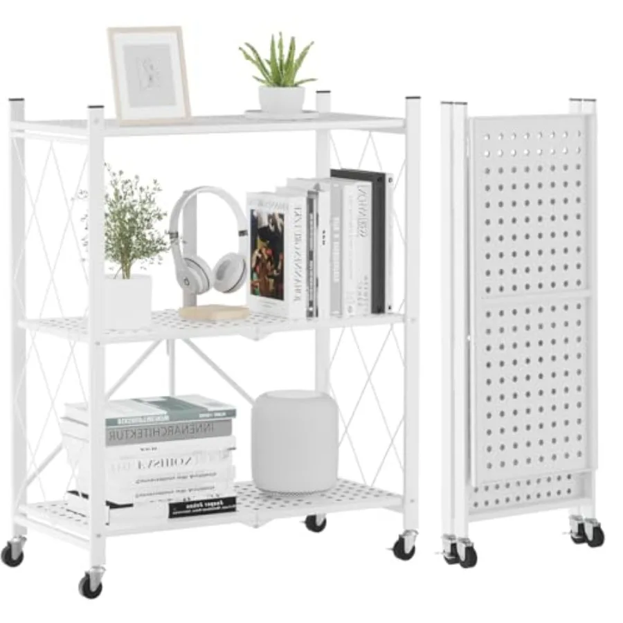 Storage Shelves with Wheels Bookshelf with Storage No Assembly Metal Rack Cart for Kitchen Office Laundry Garage 3 Tier
Storage Shelves with Wheels Bookshelf with Storage No Assembly Metal Rack Cart for Kitchen Office Laundry Garage 3 Tier